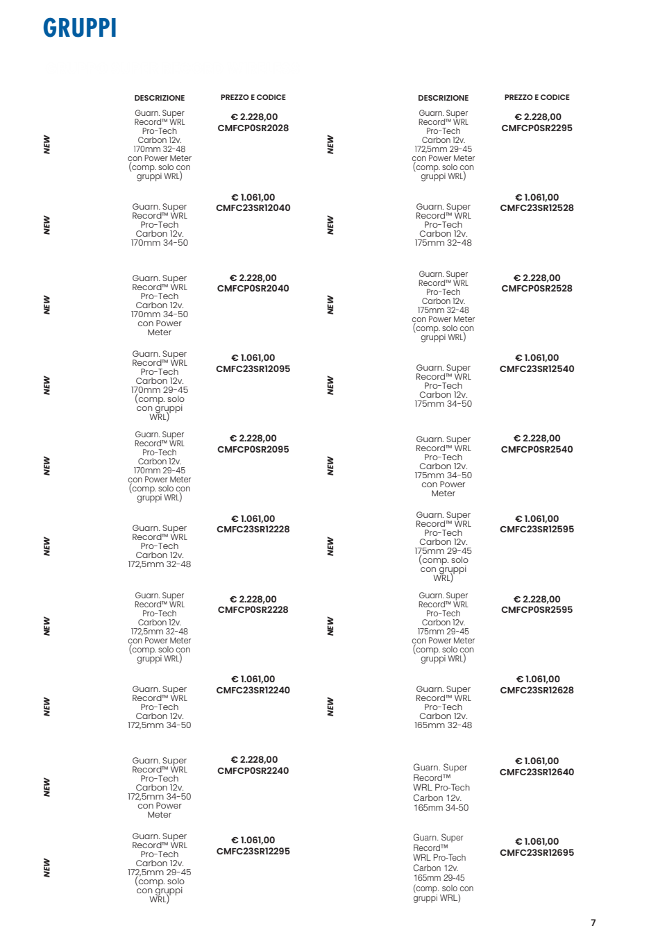 index of catalogo campagnolo