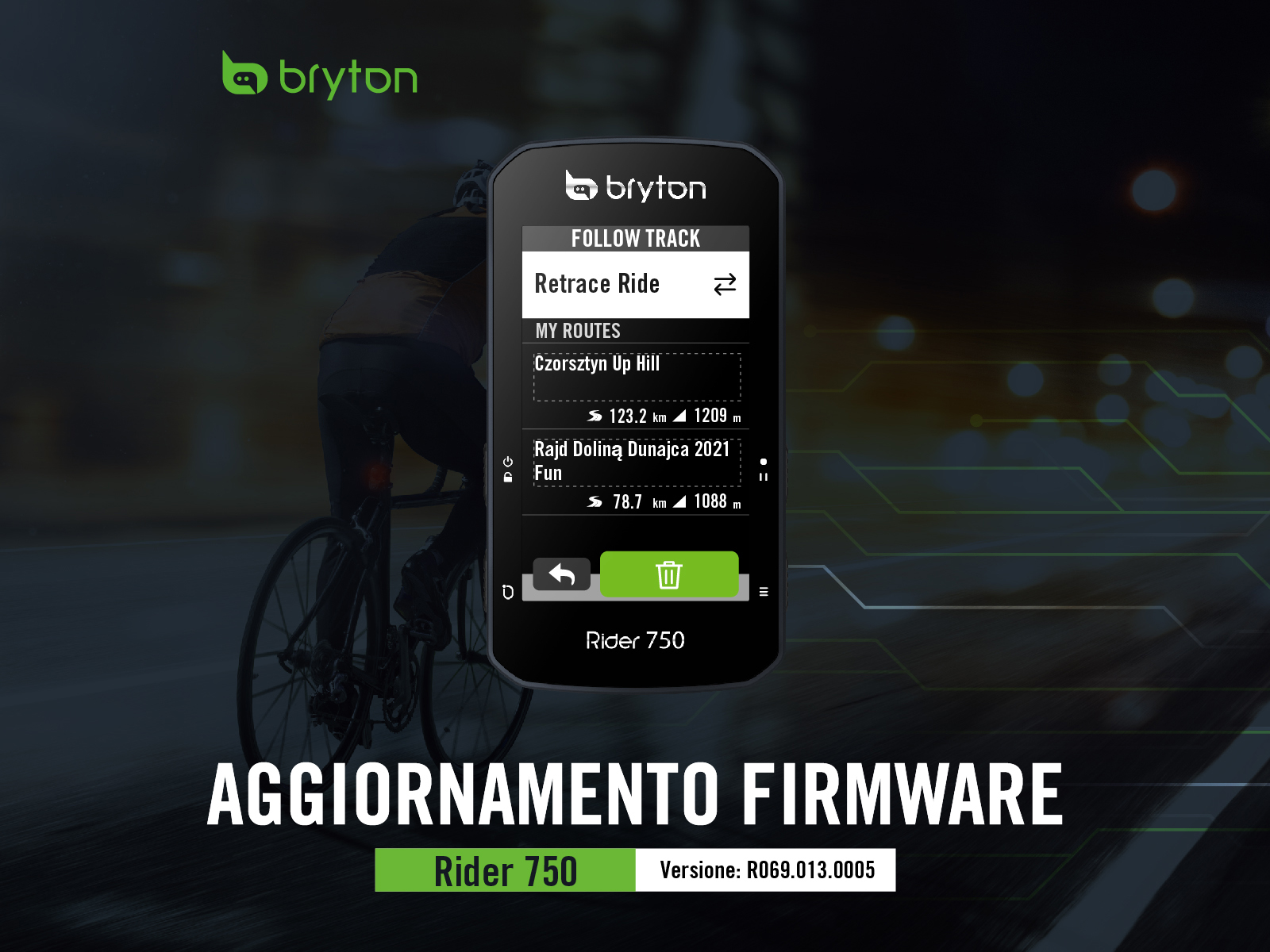 Rider 750 aggiornamento firmware